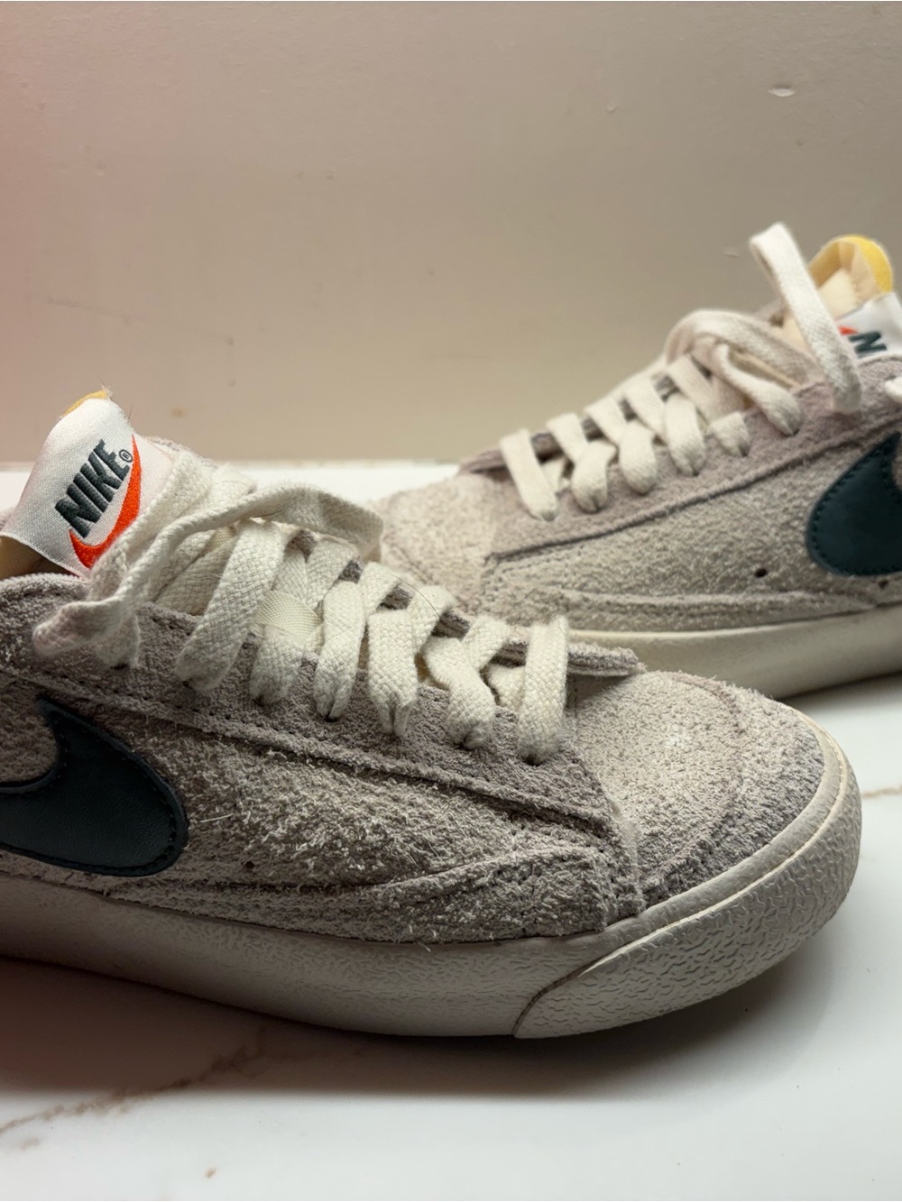 Nike Suede Low-Top Sneakers  with Dark green Swoosh